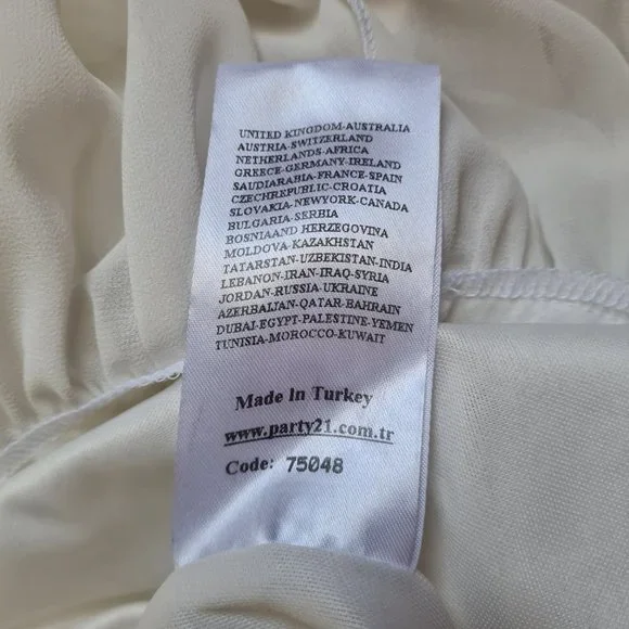 Imported Turkish Party21 Silk Ruffle Knee Length Dress w/Multi Shimmer Sequin 6 - Picture 15 of 17